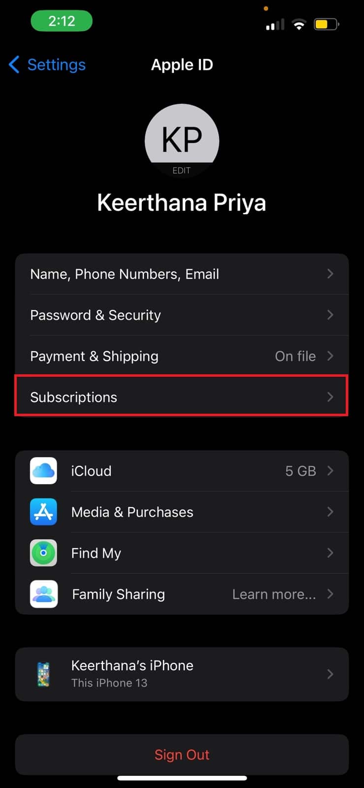tap on Subscription | How to Cancel Subscription on Scribd