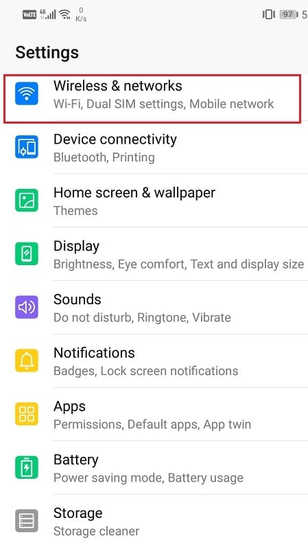 Click on Wireless and networks. Fix Bumble keeps crashing on Android