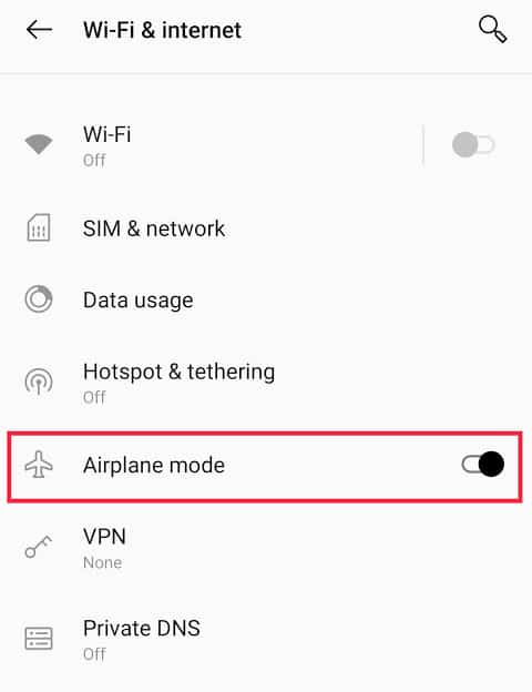 airplane mode