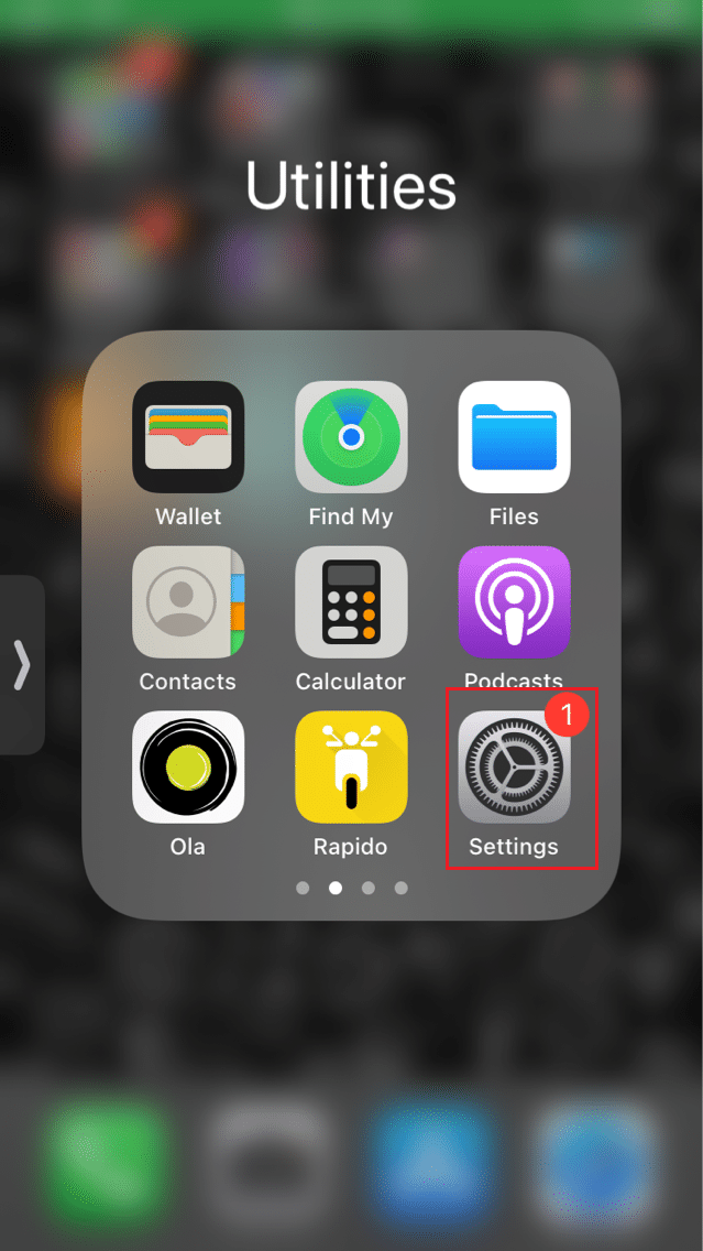 tap on settings icon in iPhone