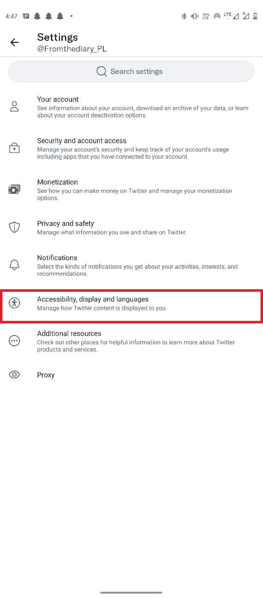 locate and select Accessibility, display and languages. 11 Ways to Fix Twitter Not Working on Android and iPhone