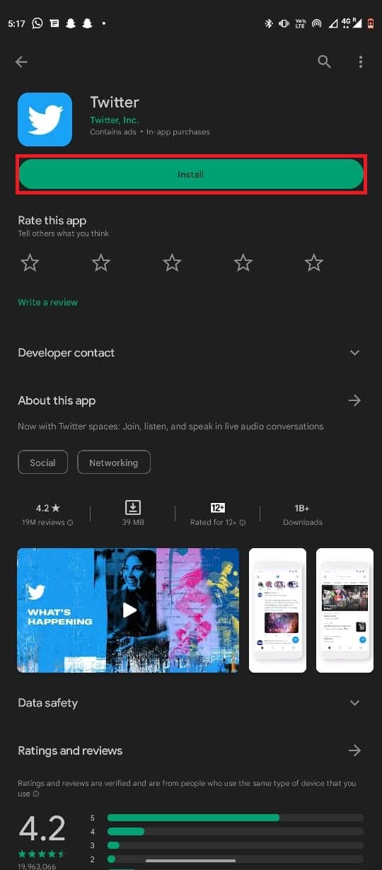 Wait for the process to finish and for the Install option to appear