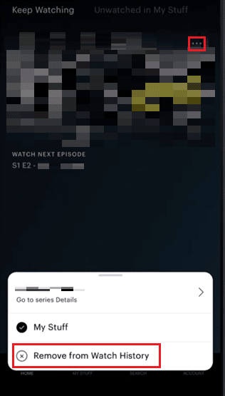 remove from watch history Hulu
