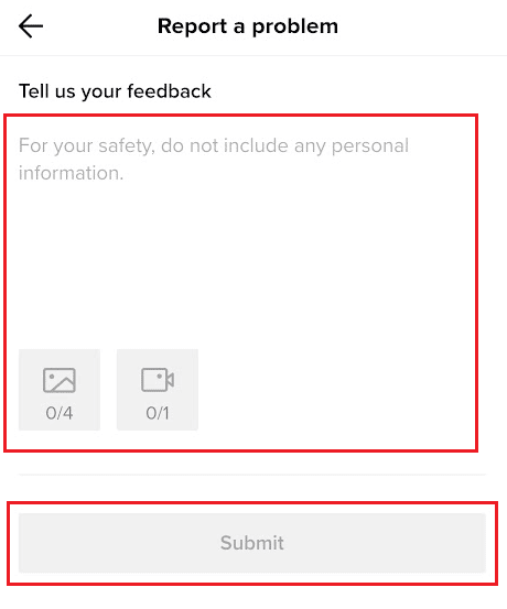 Enter your recover deleted TikTok videos request and tap on Submit