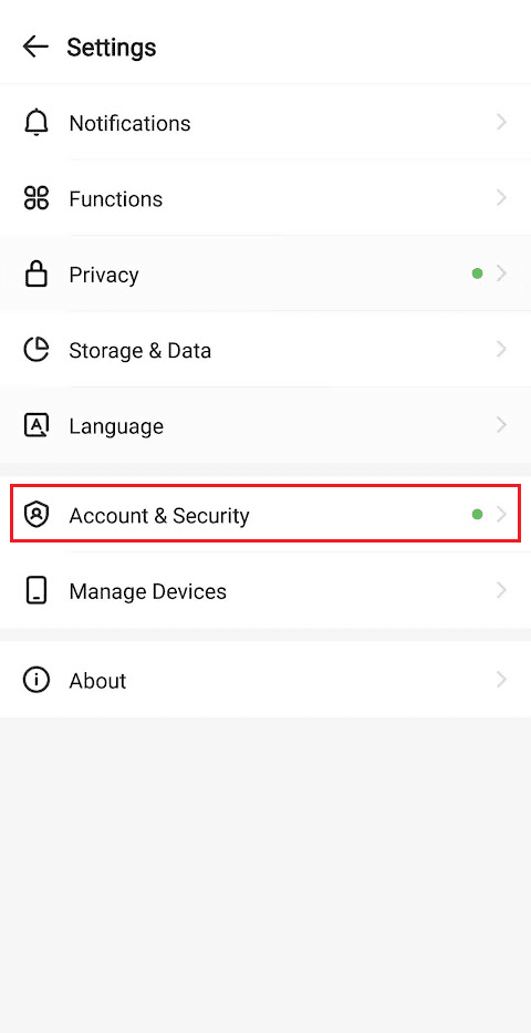 tap on Account & Security