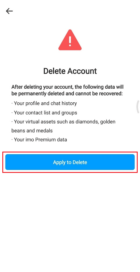 Tap on Apply to Delete