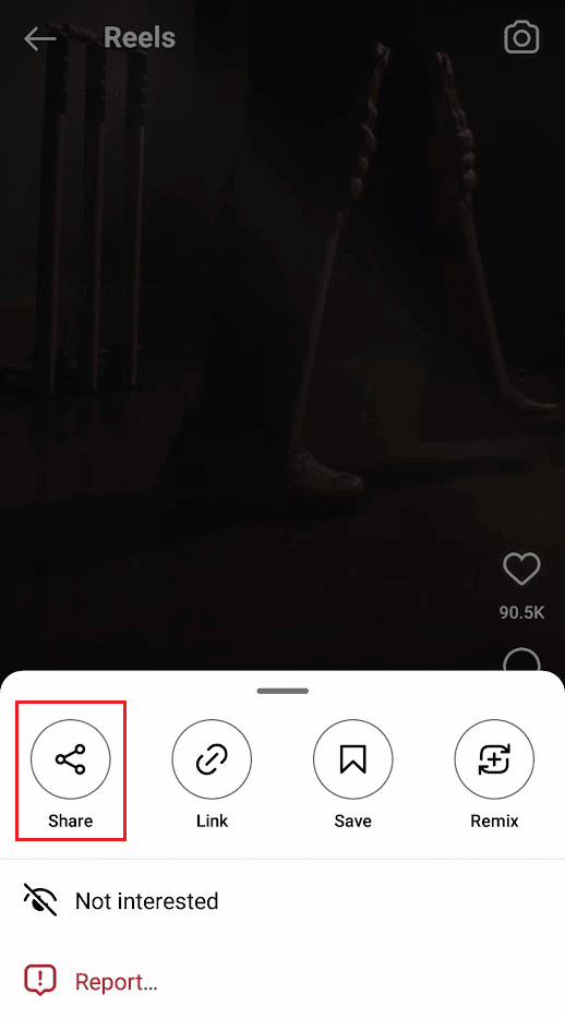 tap on Share