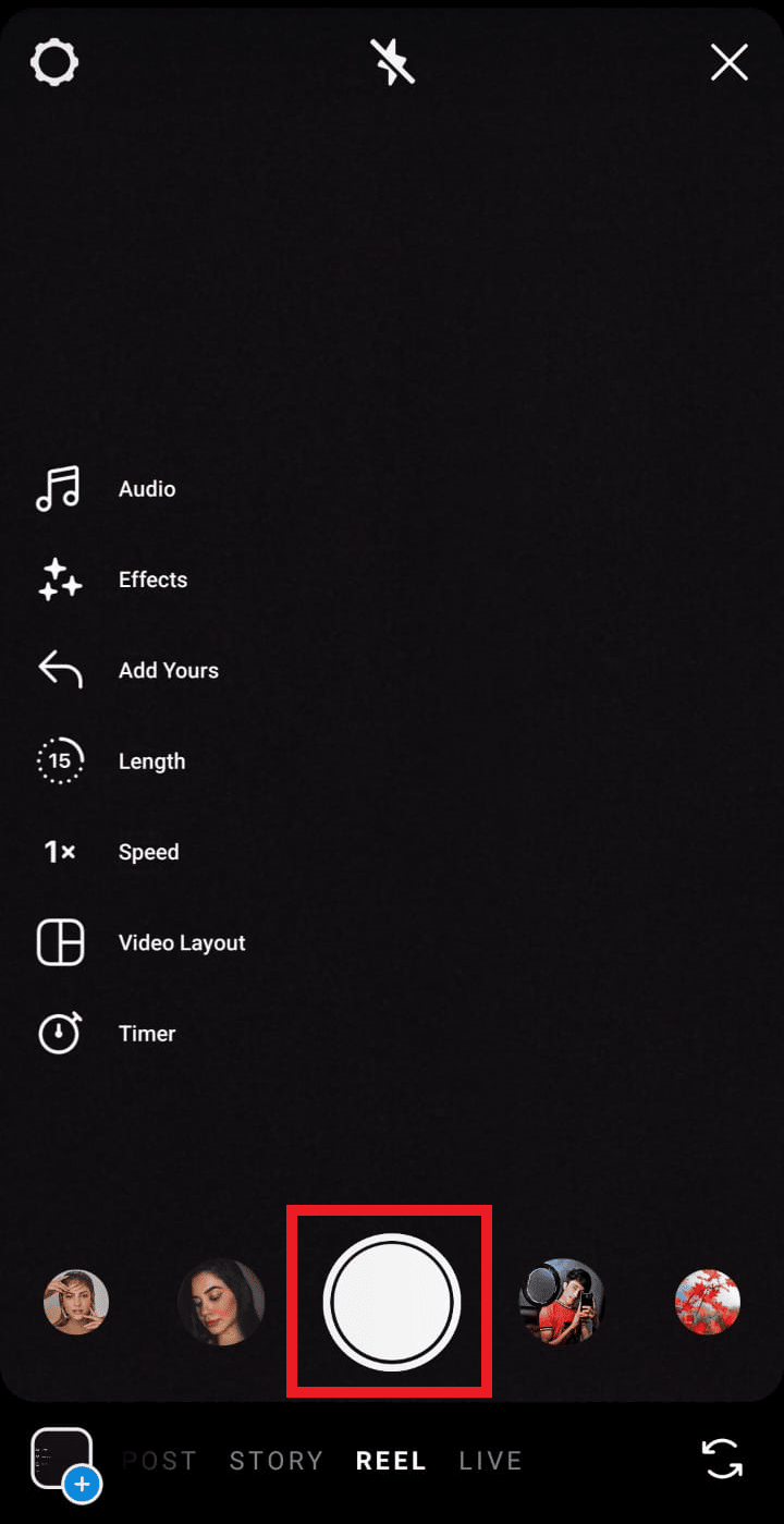 Record a video by tapping and holding on the recording icon | How to Pause Instagram Video
