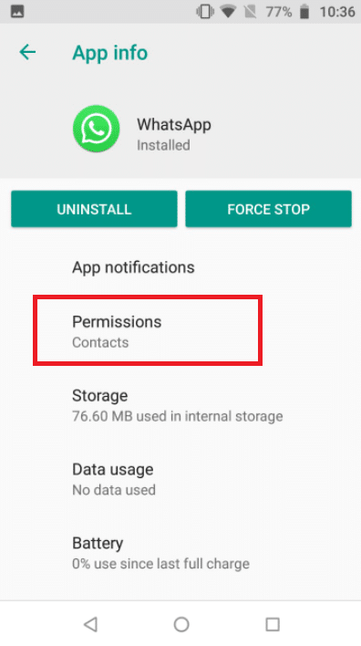 Tap on permissions. 