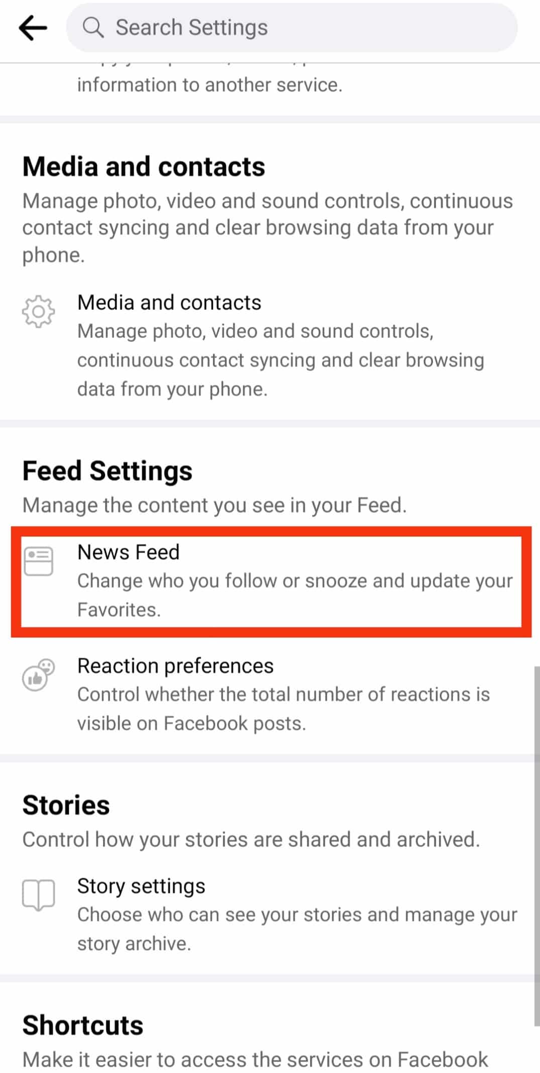 Tap on News Feed.
