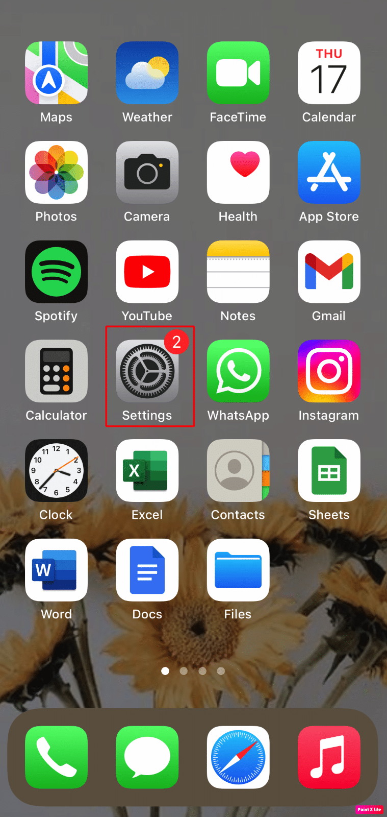 go to settings option