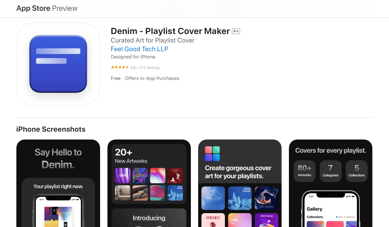 Denim - Playlist Cover Maker | Apple Music artwork not showing