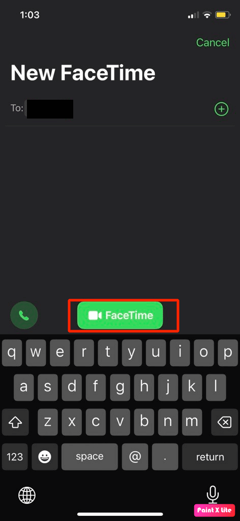 tap on facetime option