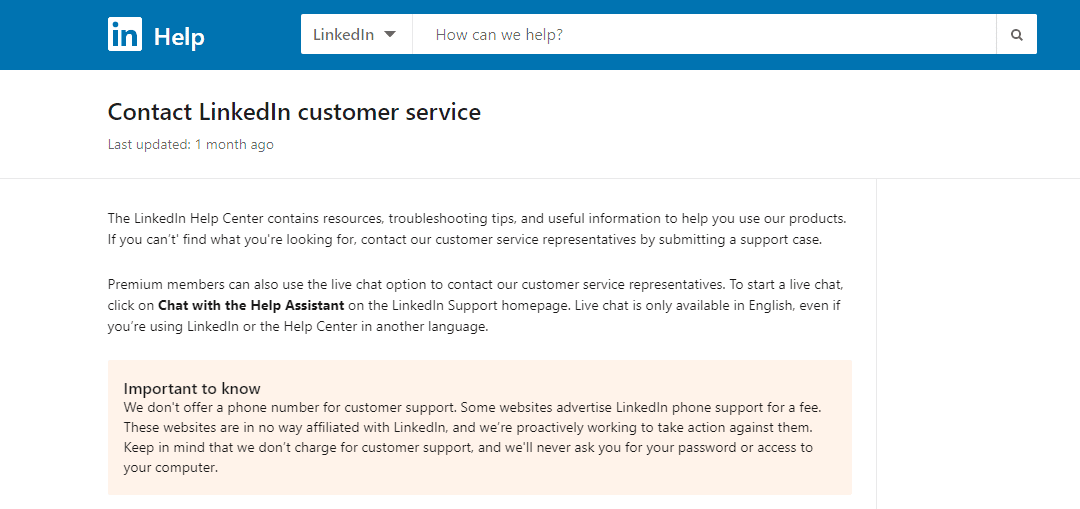 Reach Out to LinkedIn’s Support
