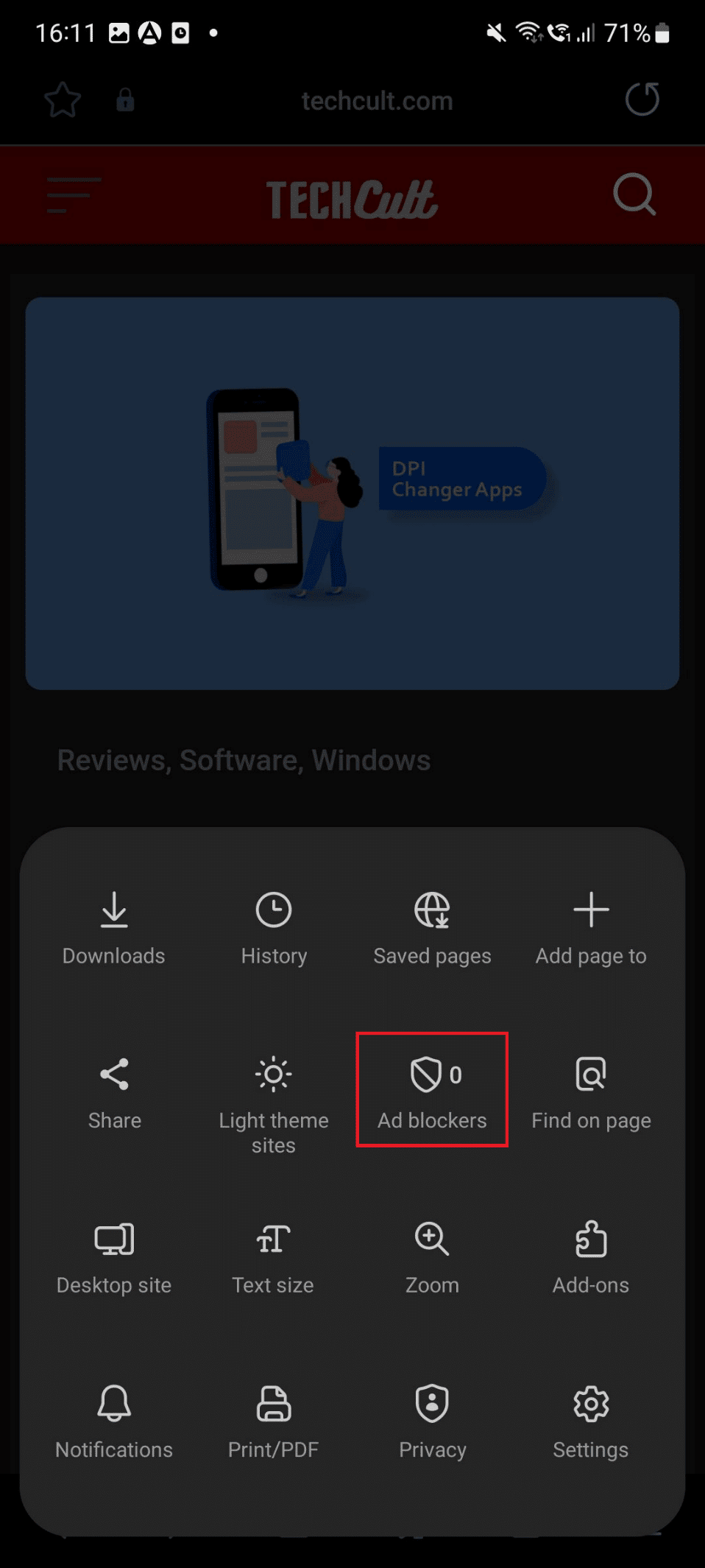 ad blockers samsung internet