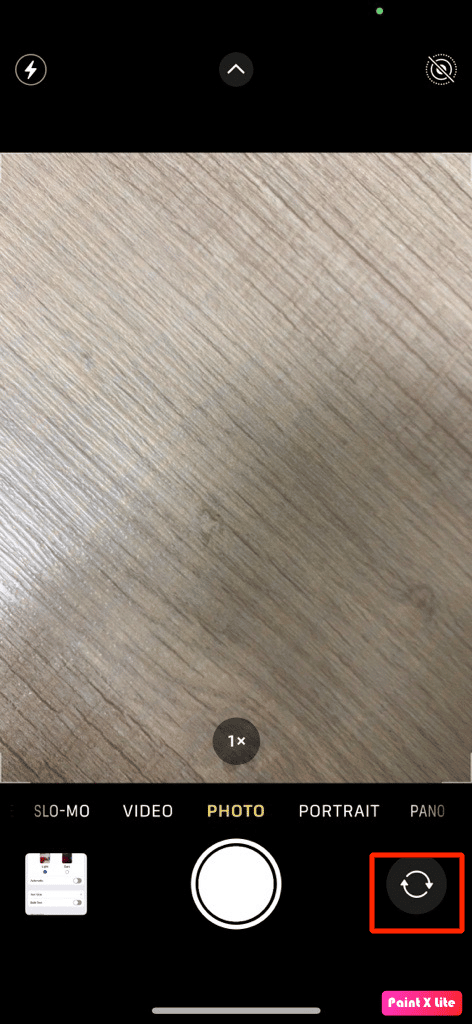 tap on camera switcher icon
