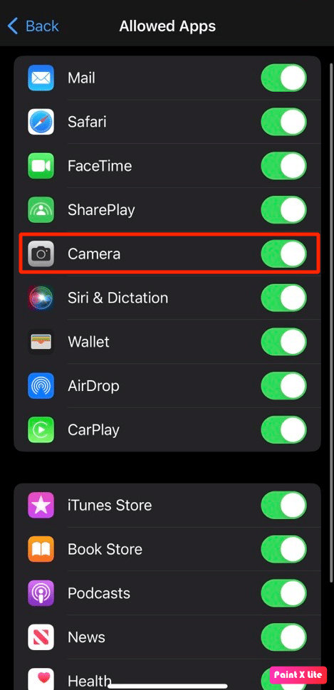 toggle on camera slider