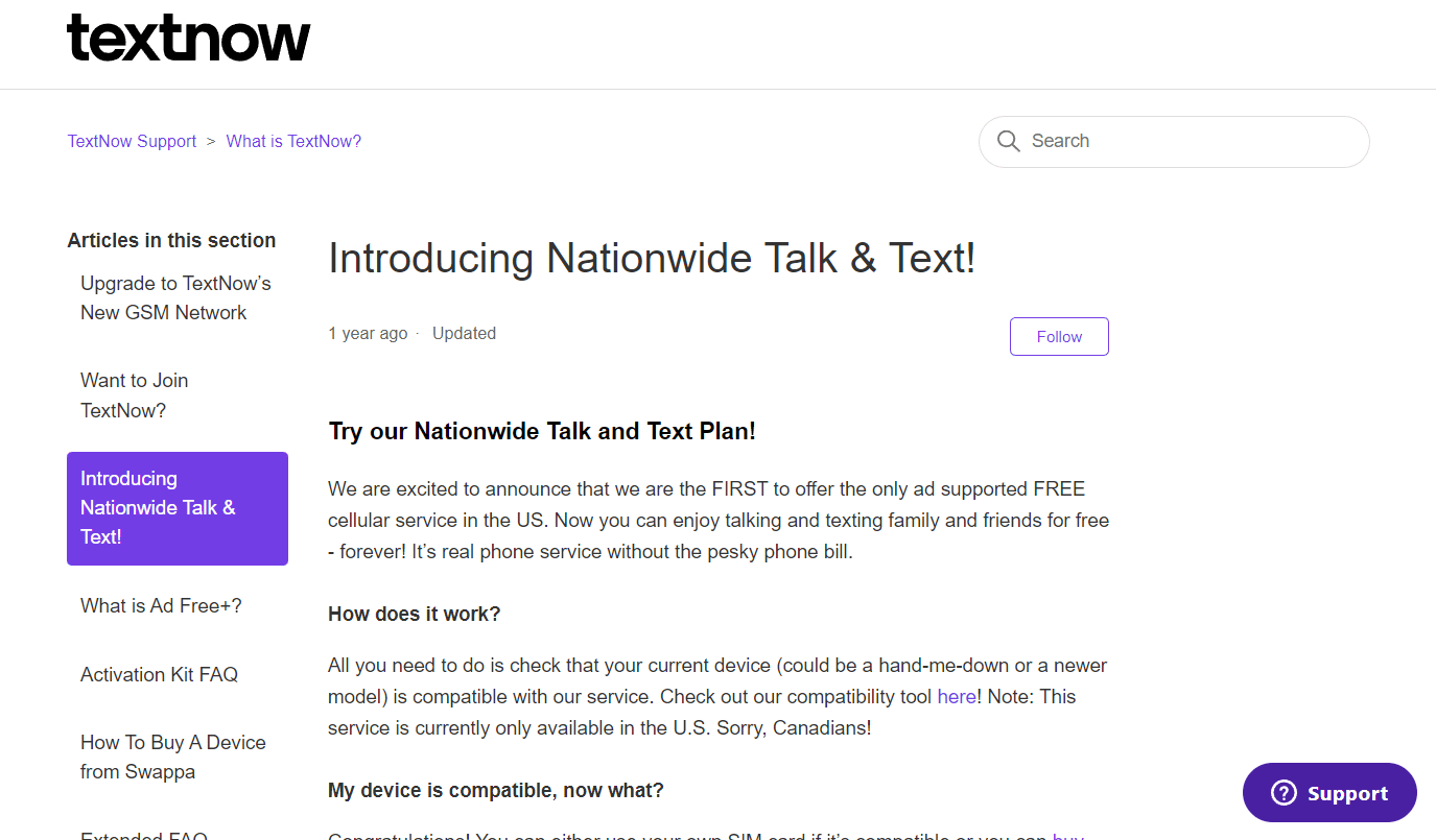 TextNow - Nationwide Talk & Text