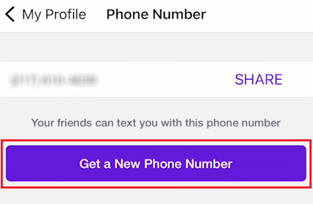 Tap on Get a New Phone Number