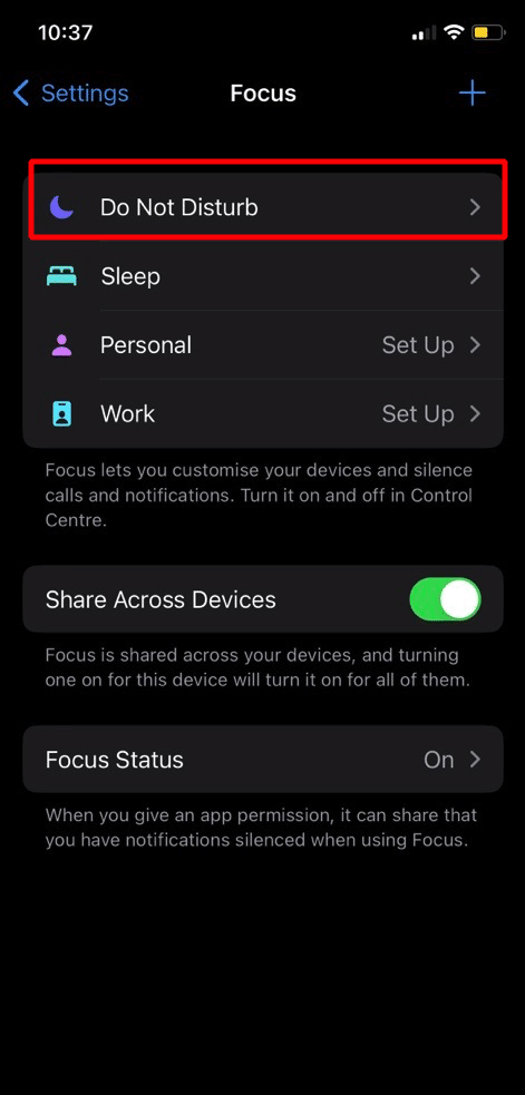 disable do not disturb