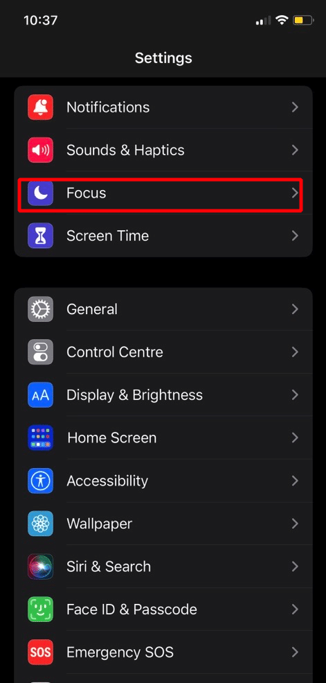 tap on focus