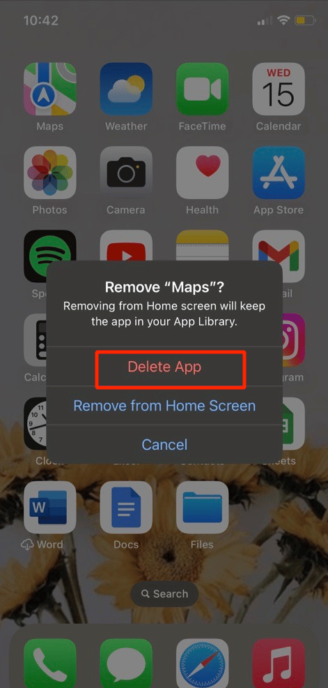 tap on delete app option. 13 Ways to Fix Apple Maps Not Working