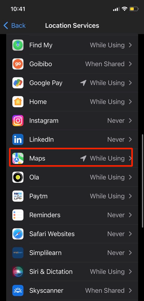 tap on maps