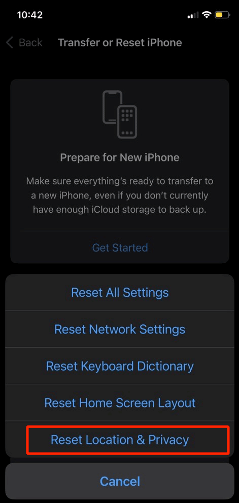 tap on reset location & provacy. 13 Ways to Fix Apple Maps Not Working