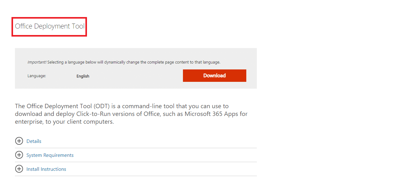 open your web browser and visit the official Office Deployment Tool download page. 8 Ways to troubleshoot Microsoft Office setup error code 30180-4