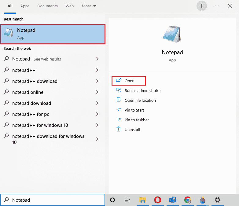 Open Notepad