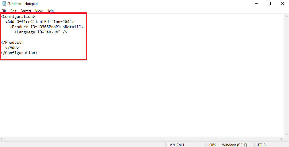 Copy the following and paste it into Notepad. 