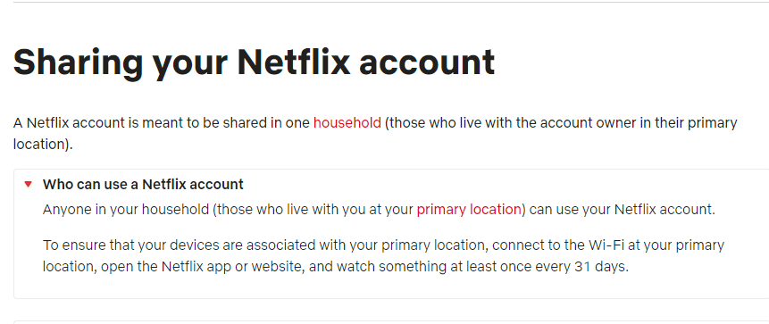 Sharing your Netflix Account