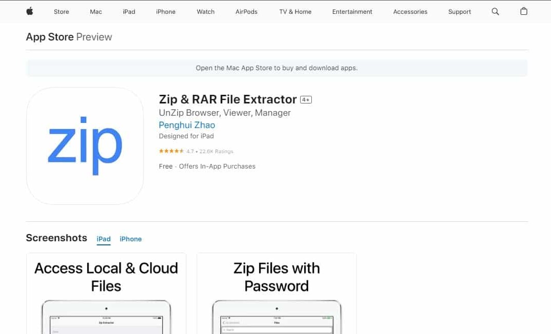 Zip & RAR File Extractor App store