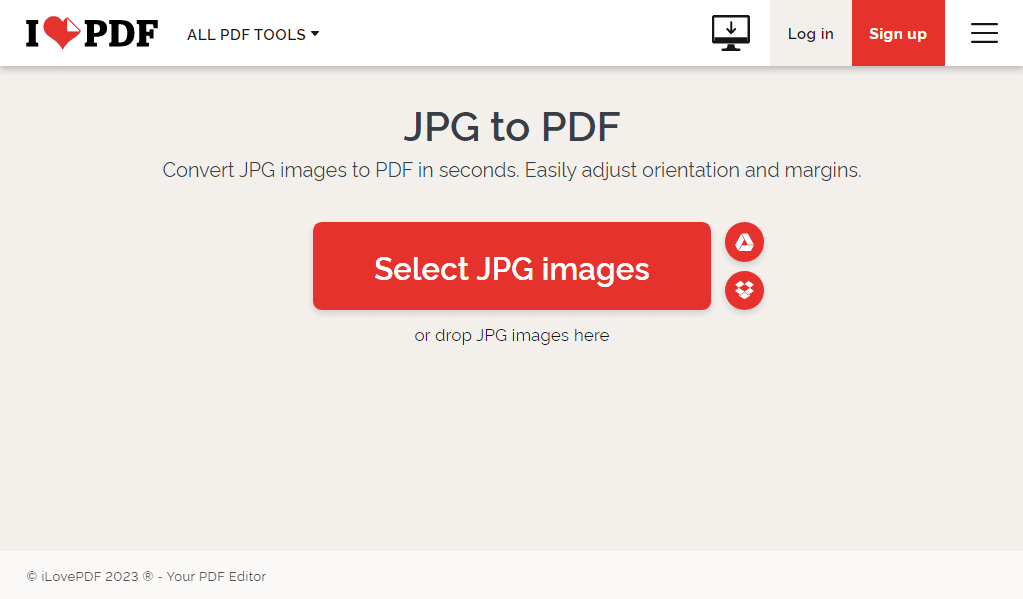 Open ilovepdf.com on your browser