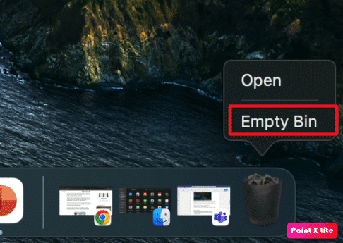 click on empty bin