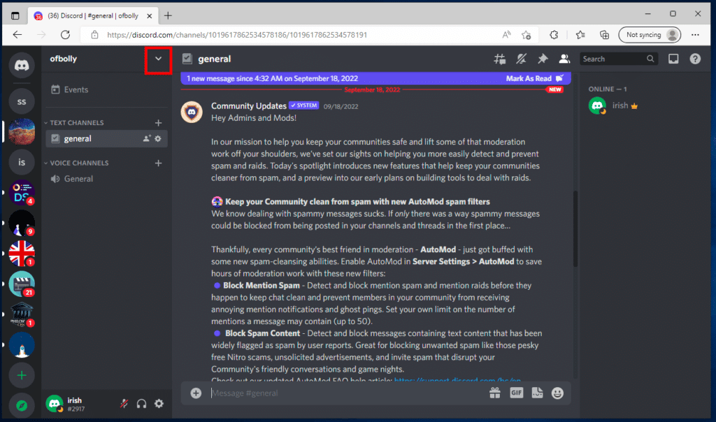 Click on the name of the server. Fix Discord Server Owner Crown Not Showing