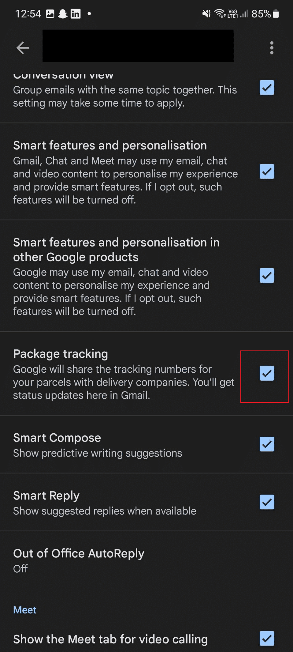 tick mark package tracking