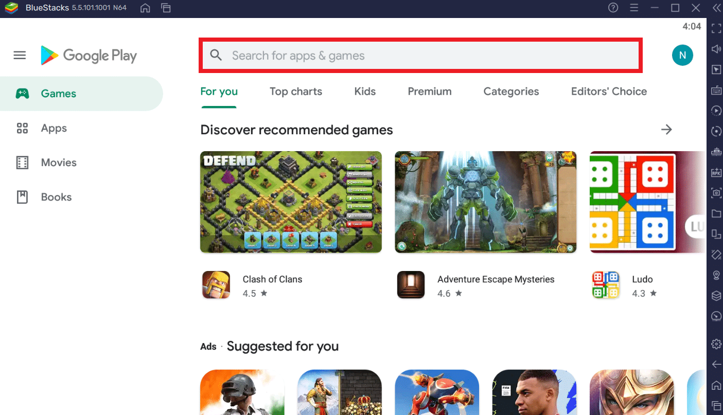 Google Play Store search