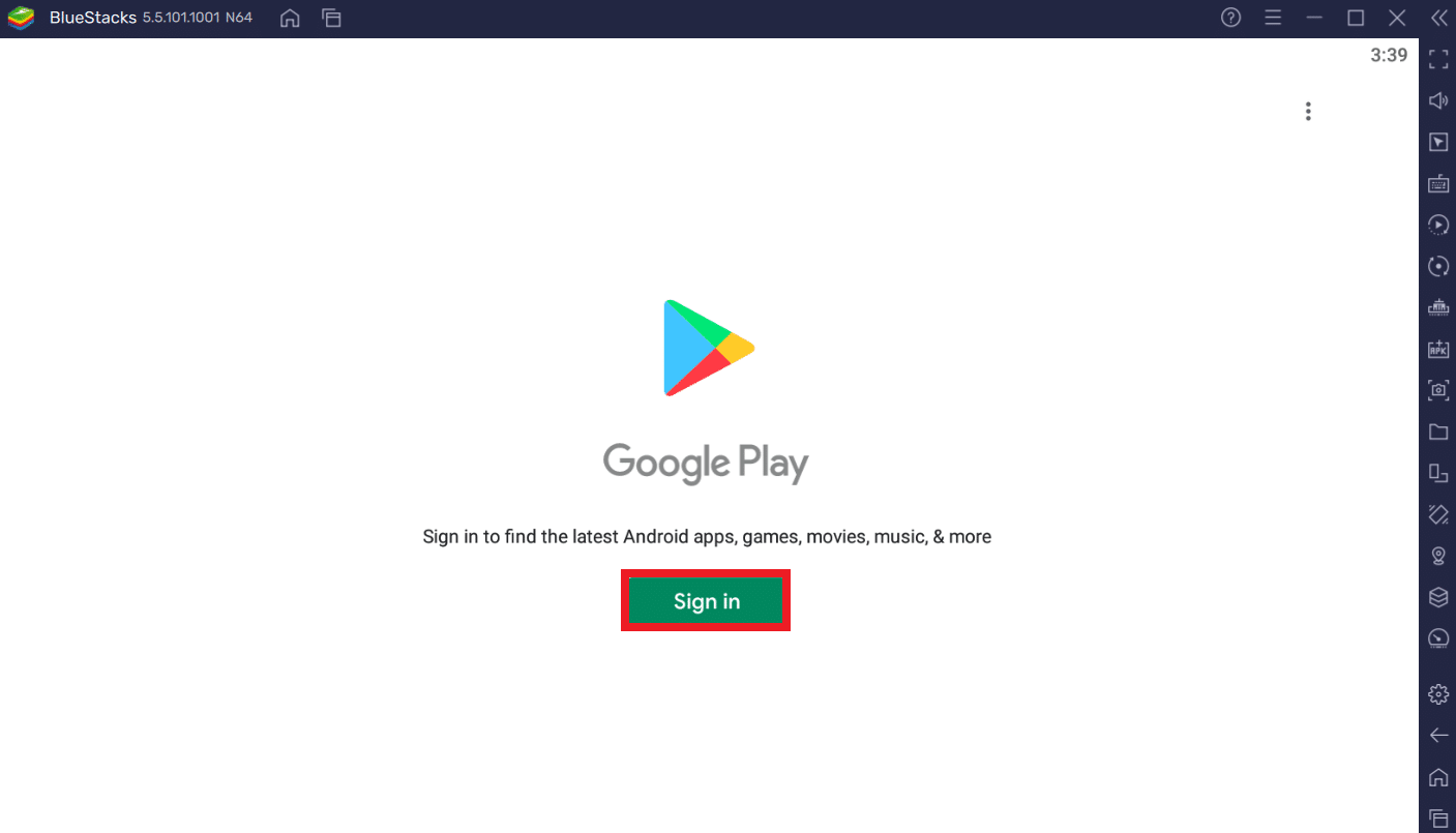 Sign in Play Store |