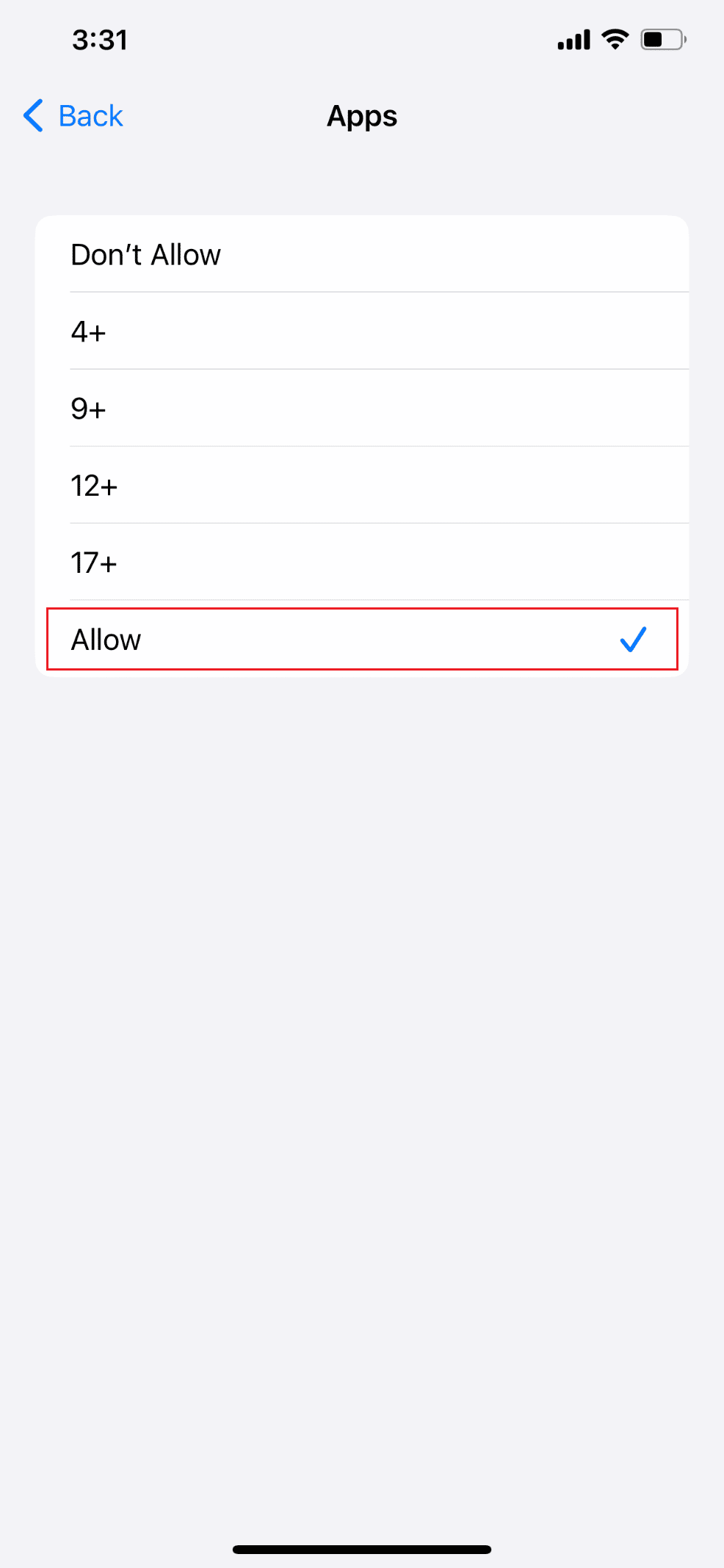go to Apps and select Allow | can’t find app on iPhone