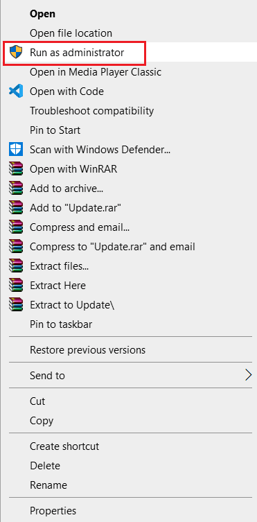 run as administrator