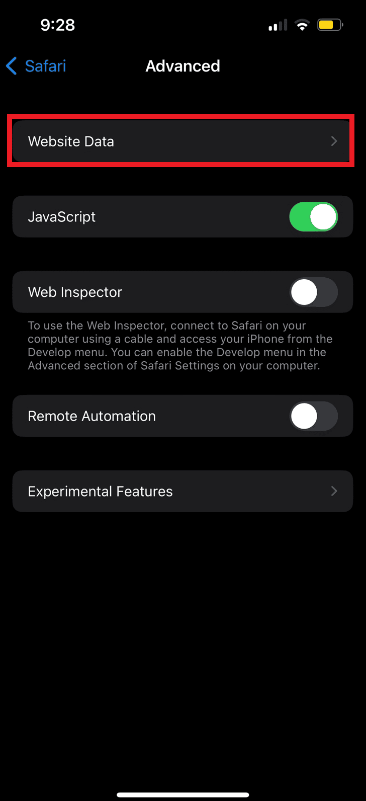 Tap on Website Data. 10 Ways to Fix Bumble Stuck on Loading Screen