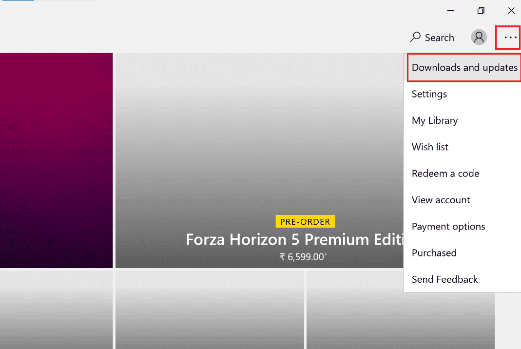 click on downloads and updates in Store.
