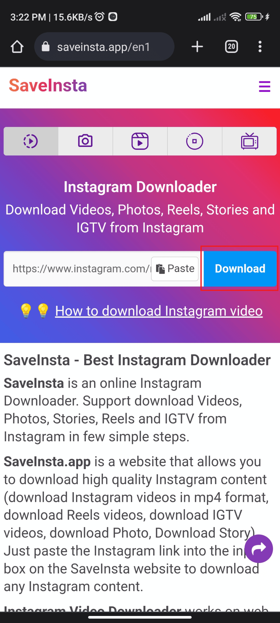 Download on SaveInsta