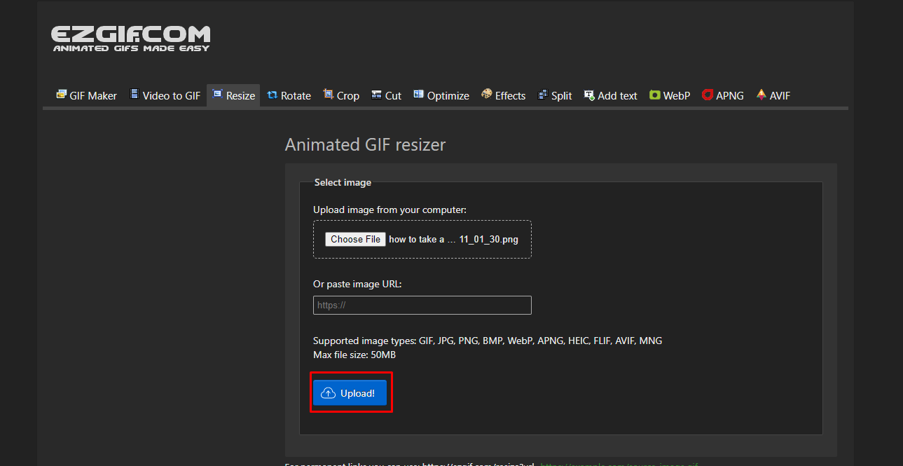 Upload! on EZGIF.COM