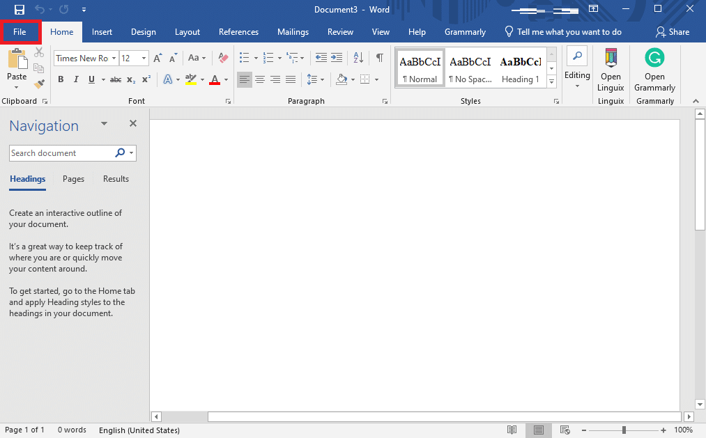 click on Files