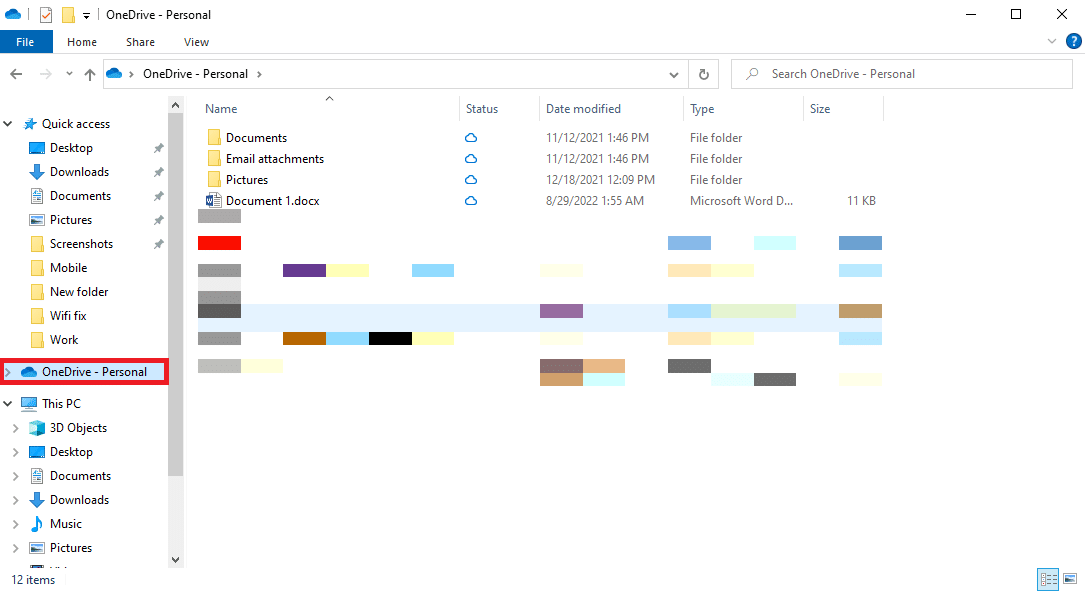 navigate to OneDrive