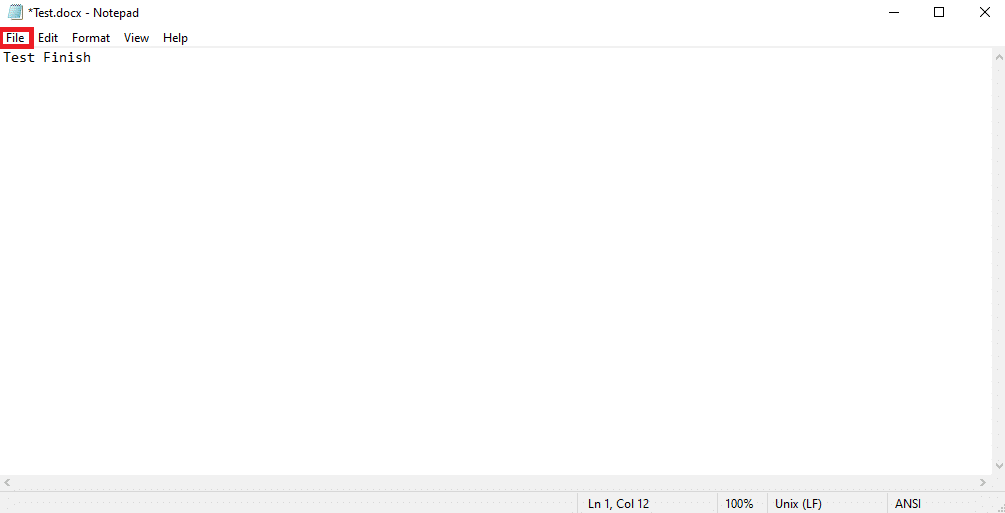 click on File