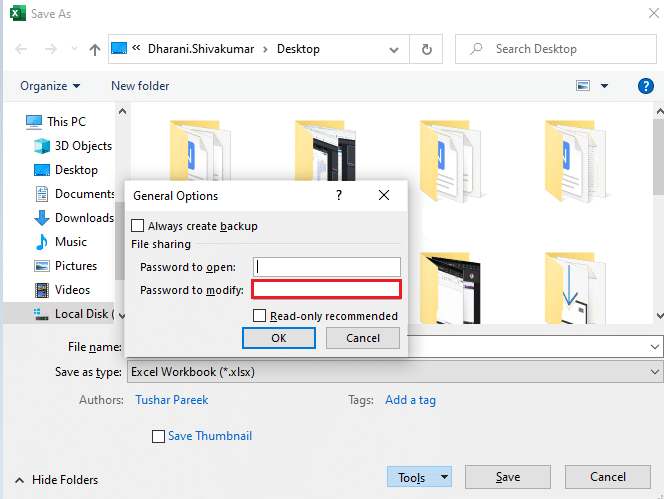 type a password in the Password to modify field. How to Make Excel File Read Only