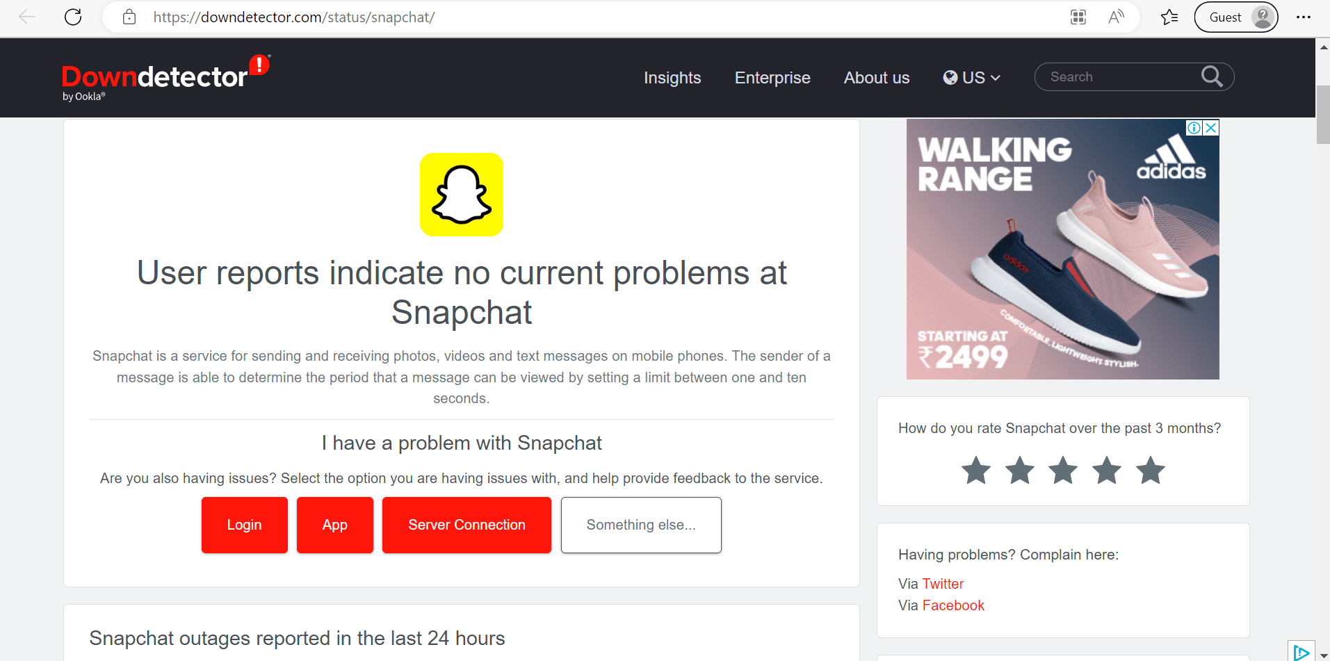 downdetector page